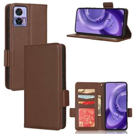 Motorola Edge 30 Lite Case , PU Leather Flip Cover Card Slots Magnetic Closure Wallet Case for Motorola Edge 30 Lite