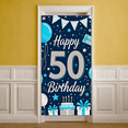 thumbnail image 4 of Navy Blue Happy 50 Birthday Banner with Glittery Numbers Balloons Stars and Gifts Party Decoration Background Backdrop for Photography Birthday Party Supplies Decor Props, 4 of 7