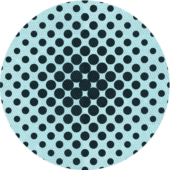 Ahgly Company Indoor Round Patterned Blue Jay Blue Area Rugs, 7' Round