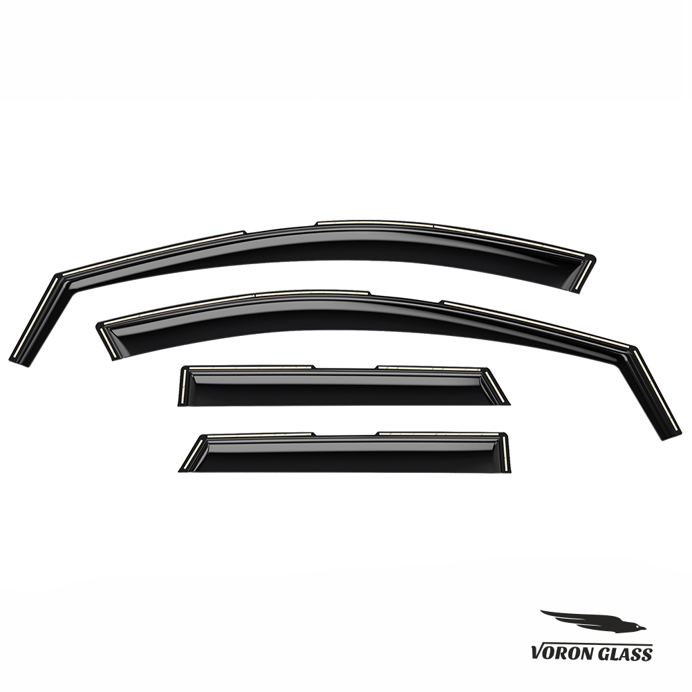 Voron Glass Extra Durable Rain Guards / Window Deflectors For Hyundai Santa Cruz 2022-2025 - 4 Piece Tape-On Set