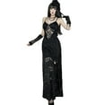 thumbnail image 3 of FYEGRE Gothic Dark Elegant Strap Dress Halloween Lace Up Formal Party Attire Black1 M, 3 of 9
