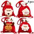 thumbnail image 2 of Christmas Candy Bag Cartoon 4PCS Festive Xmas Drawstring Bag Holiday Treat Pouch, 2 of 10