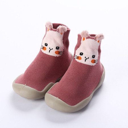 

QWZNDZGR Baby Shoes Cotton First Shoes Cartoon Toddler Shoes Cute Animal First Walker Kids Soft Rubber Sole Baby Shoe Booties Anti-slip