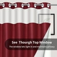 thumbnail image 7 of Ikfashoni Red Hookless Shower Curtain with Snap in Liner,Waffle Weave Waterproof Fabric Mesh Window Bathroom Curtain,72"X74", 7 of 7