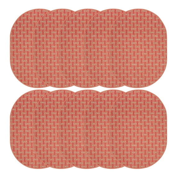 Furnish My Place Union Indoor/Outdoor Commercial Red Color Rug, Pet-Friendly, Home Decor Commercial Rug for Living Room, Bedroom, Wedding, Event, Made in USA, 1.5' x 2.25' Oval - Set of 10