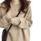 thumbnail image 5 of Suéter casual suave y glutinoso de color sólido para otoño e invierno, suéter de mujer holgado con cuello redondo, 5 of 5