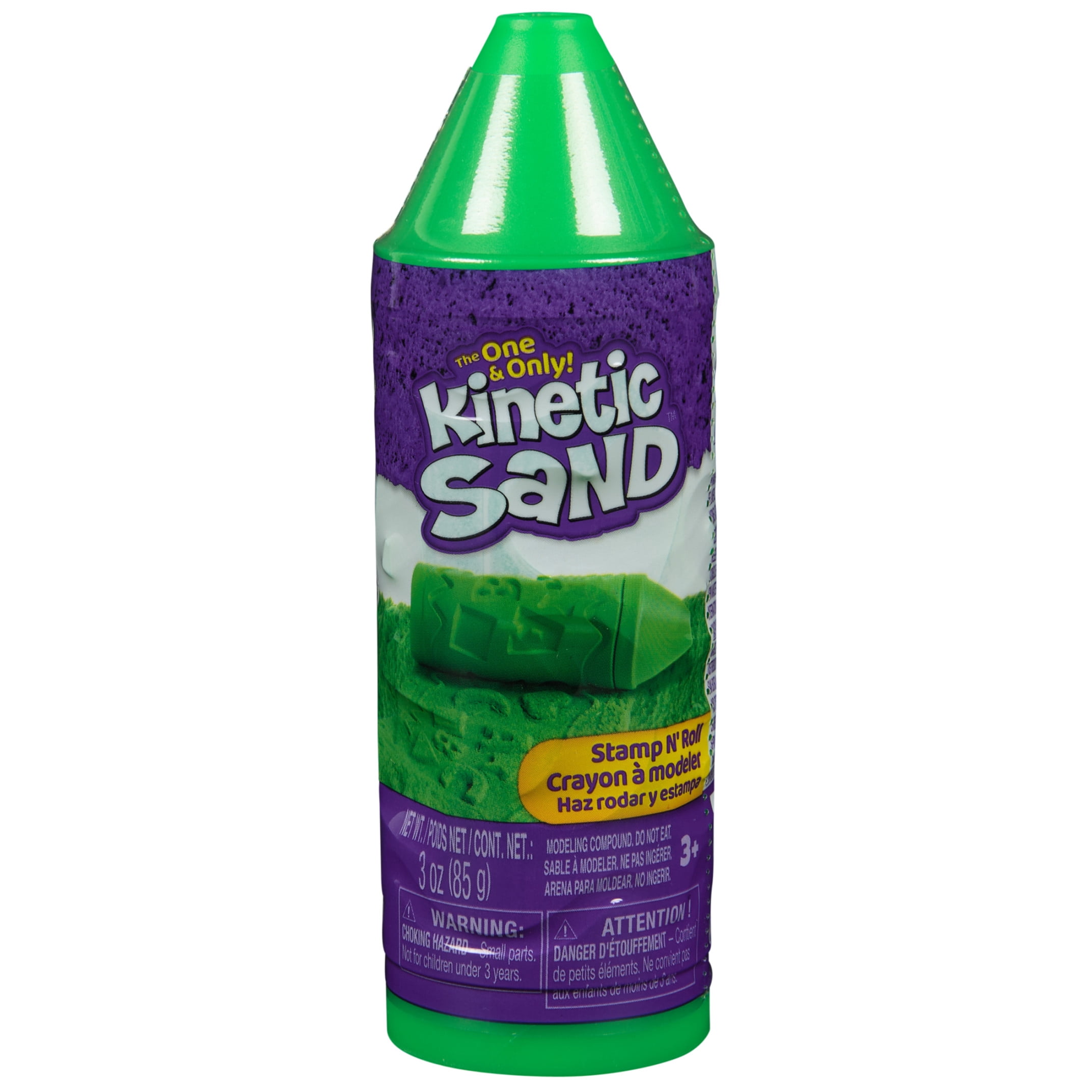 Kinetic Sand, Stamp N' Roll Crayon with 3 oz Play Sand (Colors May Vary)