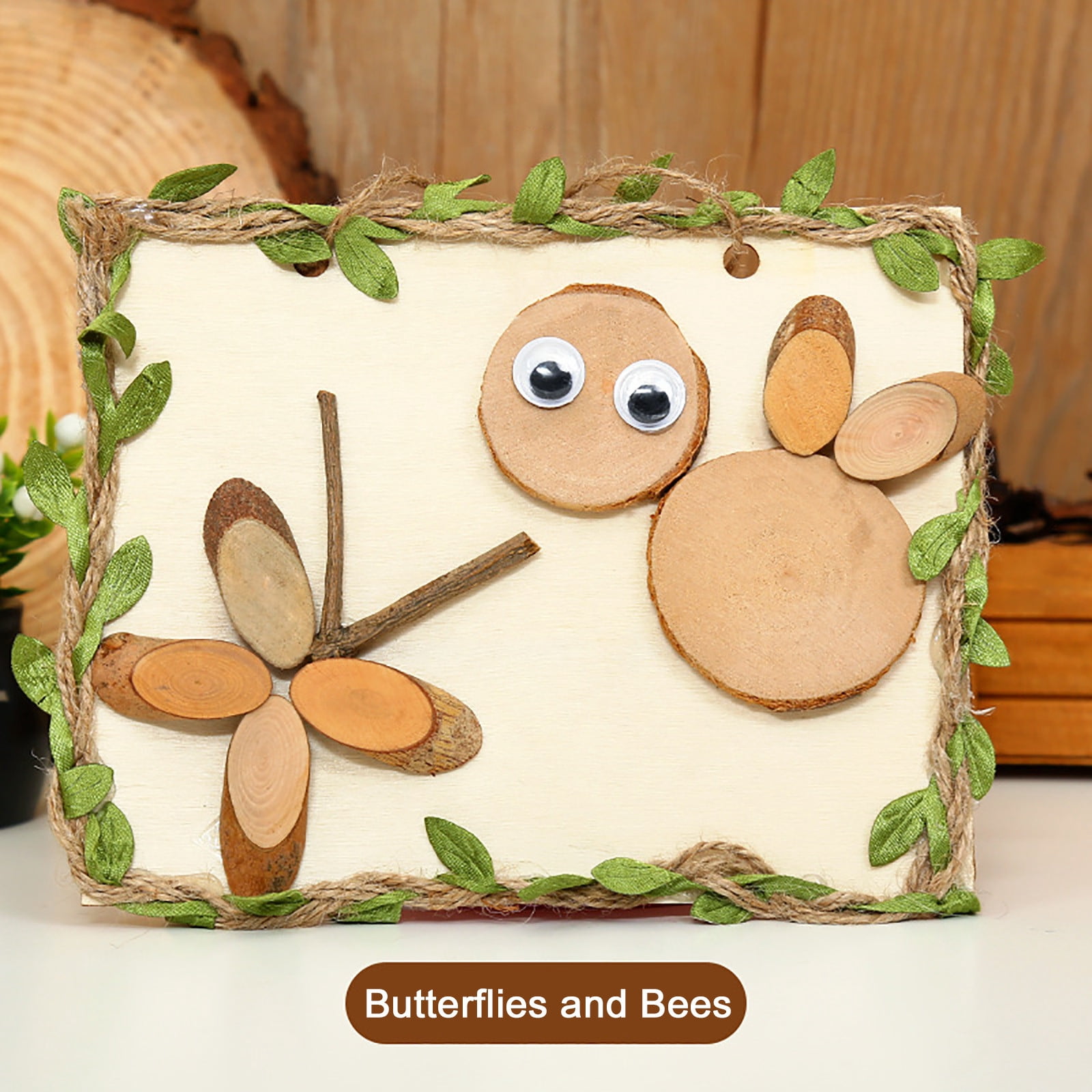 Pouches For Organization Creative DIY Log Painting Natural Log Chip Branch Painting Handmade Material