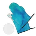 thumbnail image 3 of YFYANG Oven Mitts and Pot Holders Sets 4 Pieces, Non-Slip Heat Resistant Blue Watercolor Art Kitchen Glove Pot Mat for Cooking and Baking, 3 of 8