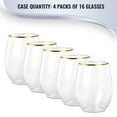 thumbnail image 5 of Smarty 12 oz. Clear with Gold Elegant Stemless Plastic Wine Glasses 64ct, 5 of 7