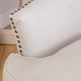 thumbnail image 4 of GDF Studio Ishtar Contemporary Tufted Club Chair with Nailhead Trim, Natural Fabric and Dark Brown, 4 of 7