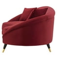 thumbnail image 3 of Sofa, Velvet, Red, Modern Contemporary Urban Design, Living Lounge Room Hotel Lobby Hospitality, 3 of 8