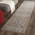 thumbnail image 2 of SAFAVIEH Valencia Lacklan Damask Polyester Area Rug, Grey/Brown, 3' x 5', 2 of 7