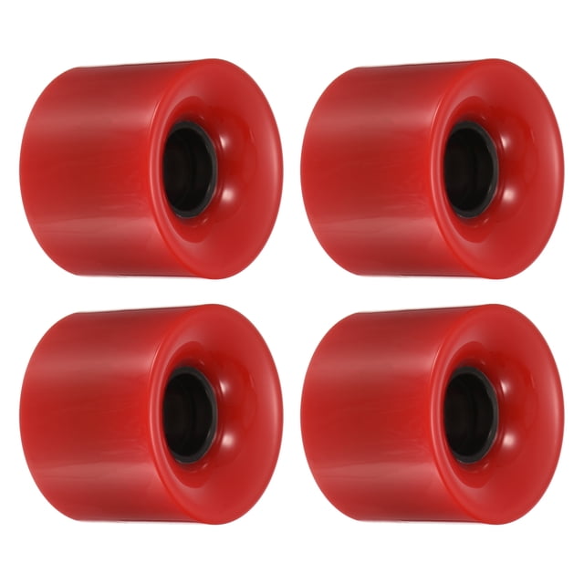 Unique Bargains Roues de Longboard 60mm Roues de Planche à Roulettes Roues de Rue pour Skateboards Roues de Cruiser 78A, Rouge 4 Pack