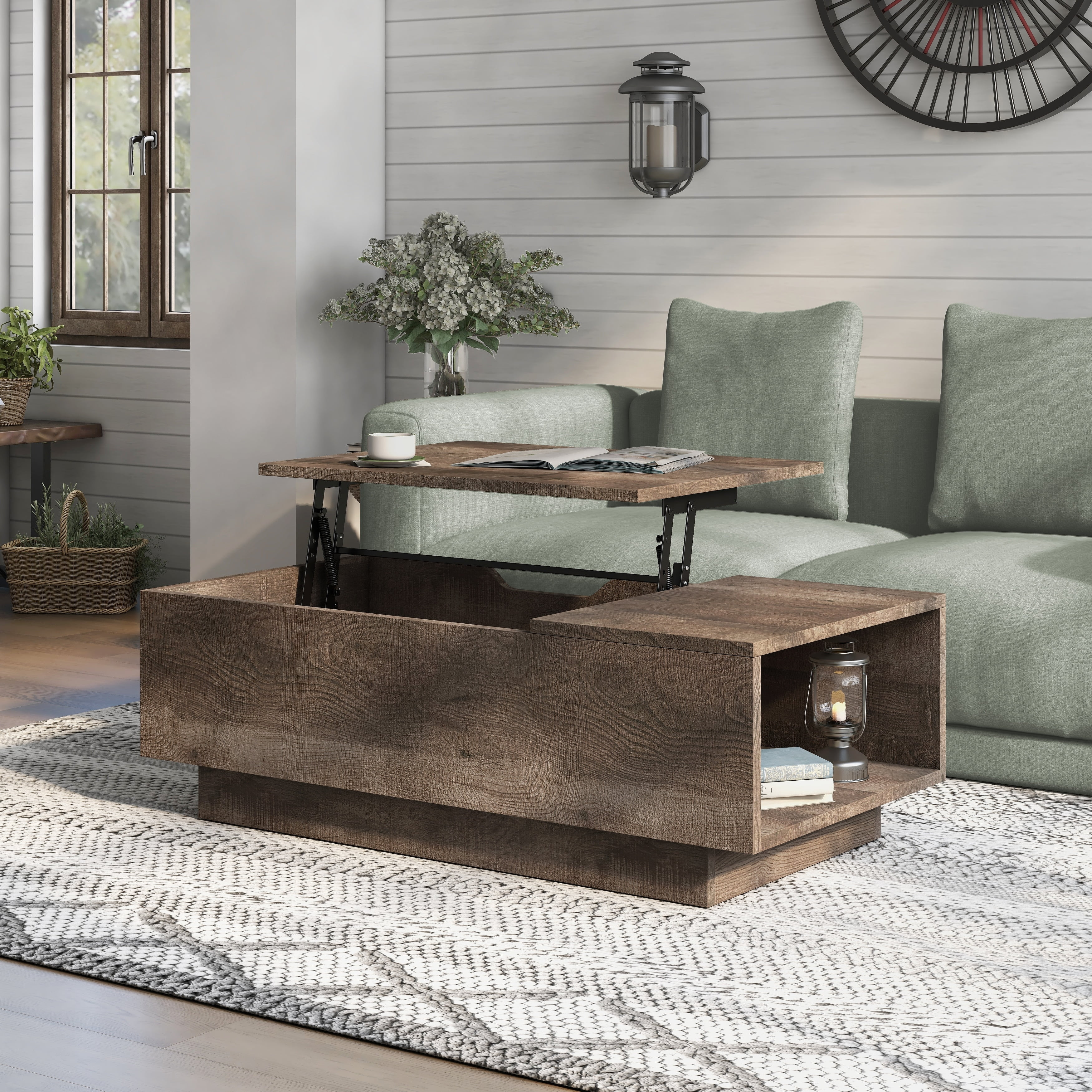 Macsen lift top floor shelf 2024 coffee table with storage gracie oaks
