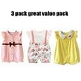 thumbnail image 7 of 3 Pack Baby Girls' One-Piece Rompers, Infant Cotton Summer Clothes 6-9 Months, 7 of 7