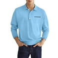 thumbnail image 1 of Men's Fashion Casual Solid Color Button Long Sleeve Shirt - Lapel Design Top for Work and Daily Collocation with Coat, 1 of 6