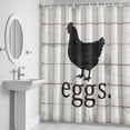 thumbnail image 5 of Farmhouses Chickens Shower Curtain for Bathroom Decor, Animal Silhouettes Eggs Retro Wood Grain Waterproof Fabric Shower Curtain, 54"x78" Set with 12 Hooks, 5 of 9