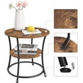 thumbnail image 2 of Side Table, Round End Table with 2 Storage Shelves Nightstand for Living Room, Accent Coffee Table, Rustic Brown, 2 of 6