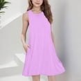 thumbnail image 2 of NAISIBABY Girls Casual Dresses with Pockets, Soft Flowy Crewneck Sleeveless Summer Flare Fit Dresses Purple Size 12, 2 of 8