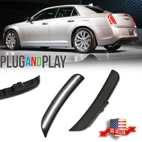 GTINTHEBOX For Chrysler 300 2015-2023 White LED Rear Side Marker Lights Lamps - Smoked Lens