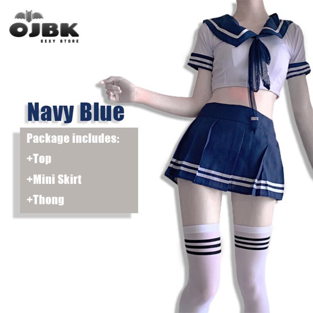 OJBK, lencería Sexy para mujer, Cosplay, uniforme de estudiante, disfraz erótico para chica, vestido de mujer, minifalda de encaje, Top corto Tan Jianjun unisex
