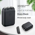 thumbnail image 3 of Maquinilla de afeitar eléctrica de viaje para hombres, Mini afeitadora rotativa, resistente al agua, tamaño de bolsillo, recortadora de barba, afeitadora inalámbrica, afeitadora pequeña, 3 of 5