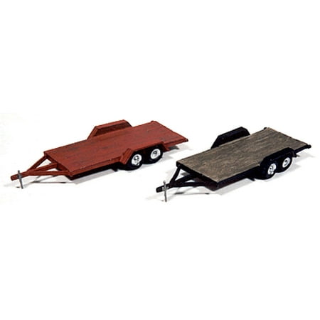 Parts Ho Scale - JL Innovative Designs HO Scale Detail Parts - Wood-Deck 2-Axle Car Trailers (2)