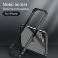 thumbnail image 2 of Hybrid Silicone Frame Aluminum Metal Phone Case For iPhone 16 15 14 13 12 Pro Max Better Heat Bumper Green For i12Pro, 2 of 6