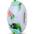 thumbnail image 4 of Sterling Silver Ster.Silver Reflections Hand Painted Just Snail'n Along Fenton Glass Bead (14.8 X 14.8) Made In United States qrs3869, 4 of 5