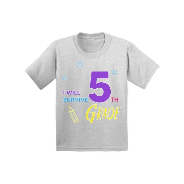 Back to School Shirts for 5th Grader Shirt Kids I Will Survive Fifth Grade T Shirt First Day of School 11 Years Old Girls Shirts Funny School Gift 12 Years Old Boys Back to School Shirts for 5th Grader Shirt Kids I Will Survive Fifth Grade T Shirt First Day of School 11 Years Old Girls Shirts Funny School Gift 12 Years Old Boys
