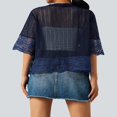 thumbnail image 3 of Cardigan Boléro Transparent pour Femmes Décontracté Ouvert devant Crochet Dentelle Demi-Manche, 3 of 6