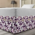 thumbnail image 1 of Floral Bed Skirt, Phalaenopsis Orchid Flowers with Buds Tropical Plants Botanical Theme, Elastic Bedskirt Dust Ruffle Wrap Around for Bedding Decor, 4 Sizes, Dark Purple White Khaki, by Ambesonne, 1 of 2