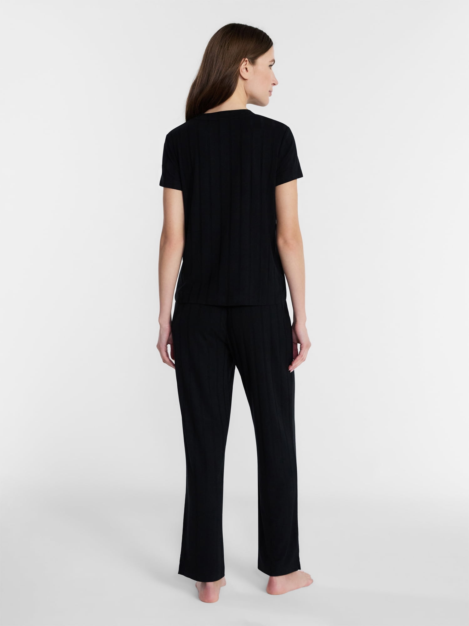 Lissome Women's Rib Knit Top and Pants Pajama Set, 2-Piece, Sizes S-3X