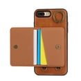 thumbnail image 5 of Allytechgroup Stylish iPhone 8 Plus/ 7 Plus Wallet Case, Secure Case for Apple iPhone 8 Plus/ 7 Plus, Multi-functional Durable, Ring Holder Hand Wrist Stand Shockproof Case for Women Men, Brown, 5 of 7