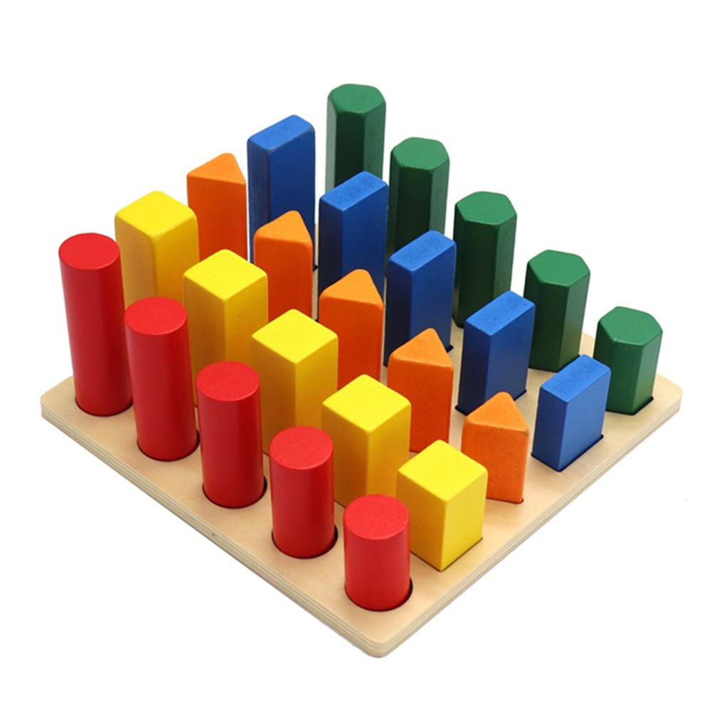 Details about   Children Wooden Colorful Shape Number Cognitive Cart Blocks Educational Toy 
