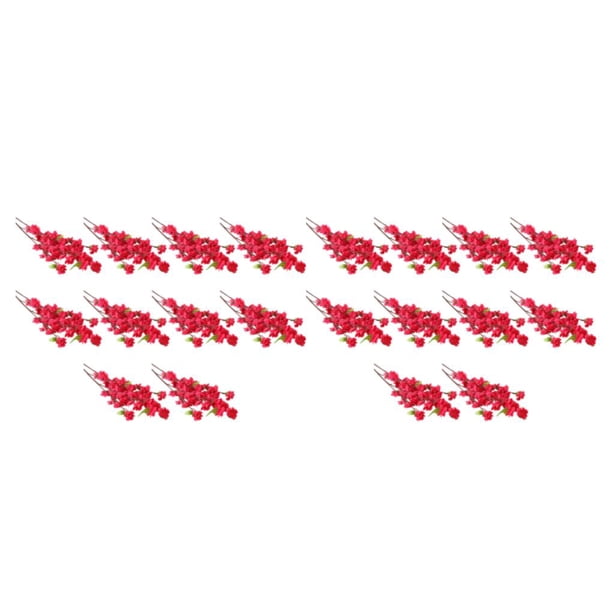 Flores artificiales rama flor falsa Naiovety 2Conjunto Rosa roja