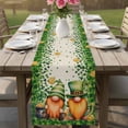 thumbnail image 4 of St. Patrick's Day Table Runner - 120 Inch Long Green Lucky Shamrocks Harp Beer Retro Rustic Cotton and Linen Blended Dress Scarves Farmhouse Table Runner for Kitchen Dining, Coffee Table, 13" x 120", 4 of 8