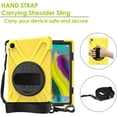 thumbnail image 5 of KOMI Shield Series Samsung Tab 10.1 Case SM-T510/T515 Samsung Galaxy Tab A 10.1 Case 2019 Shockproof Rugged Cover 360 Kickstand, Hand Strap & Shoulder Strap for Galaxy Tab A 10.1 Inch - Yellow, 5 of 9