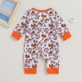 thumbnail image 3 of Okbabeha Baby Halloween Rompers Onesie Dinosaur Pumpkin Print Long Sleeve Zipper Jumpsuit for Newborn Infant Cute Fall Clothes, 3 of 7