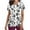 Black, variant on Ladies Tops and Blouses Casual Fashion Printed Short Sleeve V-Neck Pocket Work Top