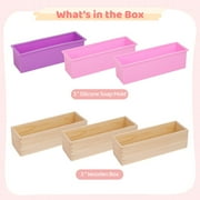 3Pcs 42oz Rectangular Silicone Soap Molds Wooden Box, Flexible Soap Making Mold, Heat Resistant Loaf Mold, Soap Bar Box, Handmade Soap Making Mold DIY Tools