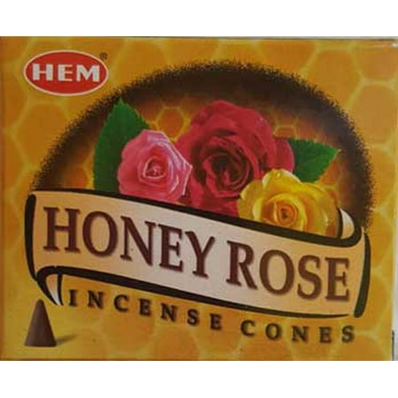 HEM Incense Honey Rose 10pk Cones Bring this Sweet Smelling Aroma of Deep Create Relaxing Atmosphere Into Your Home Prayer Meditation (Best Incense For Deep Meditation)