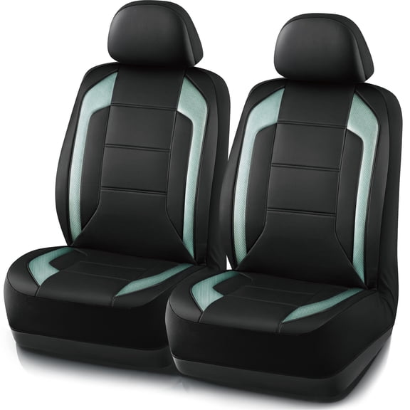 Auto Drive 2-Piece Titanix Green Carbon Fiber Car Seat Covers - Universal Fit, 25SC53