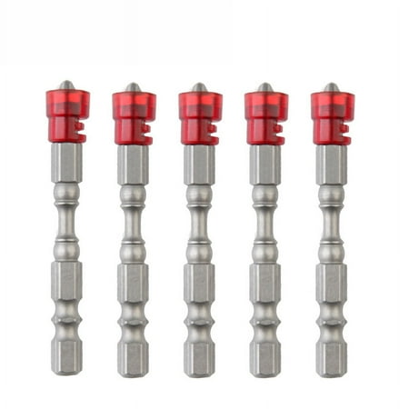 

5Pcs Screwdriver Bit Cross S2 Alloy Steel Magnetic Hex Shank Tool Set Kit for Working Red