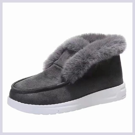 

Women‘s Snow Shoes Warm Faux Fur Trim Thermal Winter Shoes Slip-on Flat Ankle High Snow Boots Women‘s Footwear