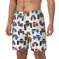 thumbnail image 2 of Uemuo Cartoon Monster Trucks1 Pattern Mens Swim Trunks Quick Dry Board Shorts with Mesh Lining, Stretch Beach Shorts Quick Dry No-Chafing Board Shorts-3X-Large, 2 of 9
