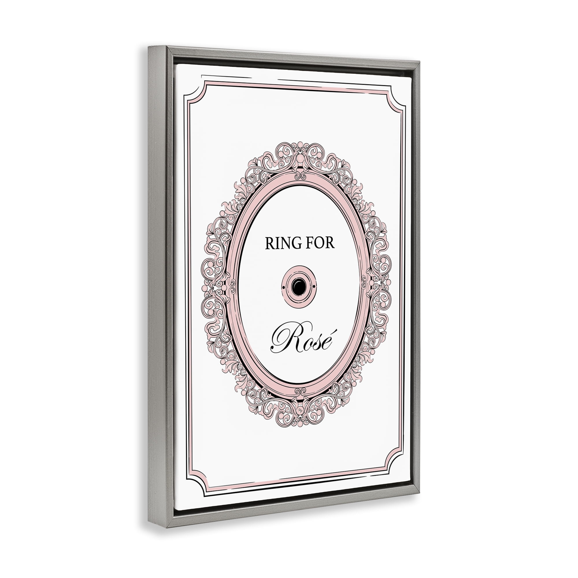 Stupell Industries Ring for Rose Food & Beverage Painting Gray Floater Framed Canvas Art Print Wall Art, 21 x 31