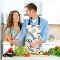 thumbnail image 6 of Dolphins Leaves Cartoon Style Apron Set with Oven Mitts Pot Holders Set of 5 Kitchen Stuff Accessories, 6 of 6