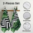 thumbnail image 3 of Nawy Tropical Green Leaves with Geometric Background Palm (Palm Tree) Towel Set - Modern Decorative Tea Towels for Kitchens, Bathrooms, Showers - Soft and Absorbent Bath Towels - 2 Pack 27.5*16in, 3 of 6